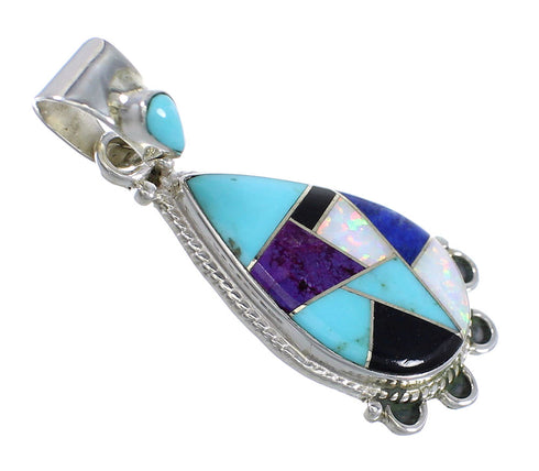 Multicolor And Sterling Silver Southwest Slide Pendant YX67826